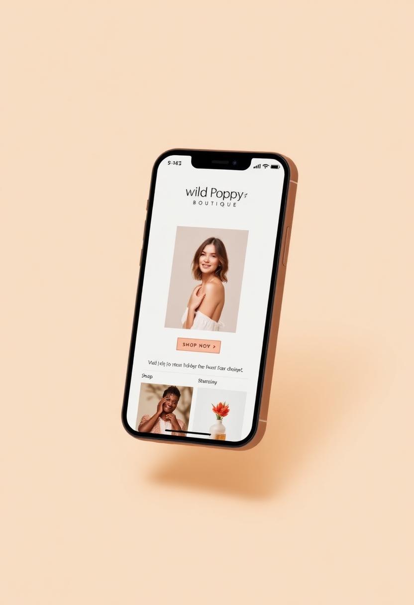 Wild Poppy Boutique mobile design